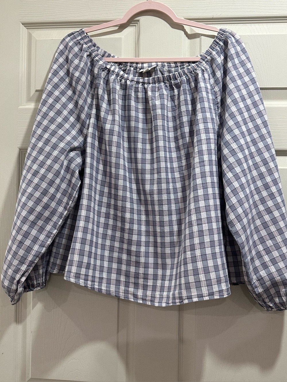 a.n.a Blue and White Gingham Top